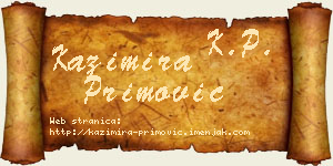 Kazimira Primović vizit kartica
